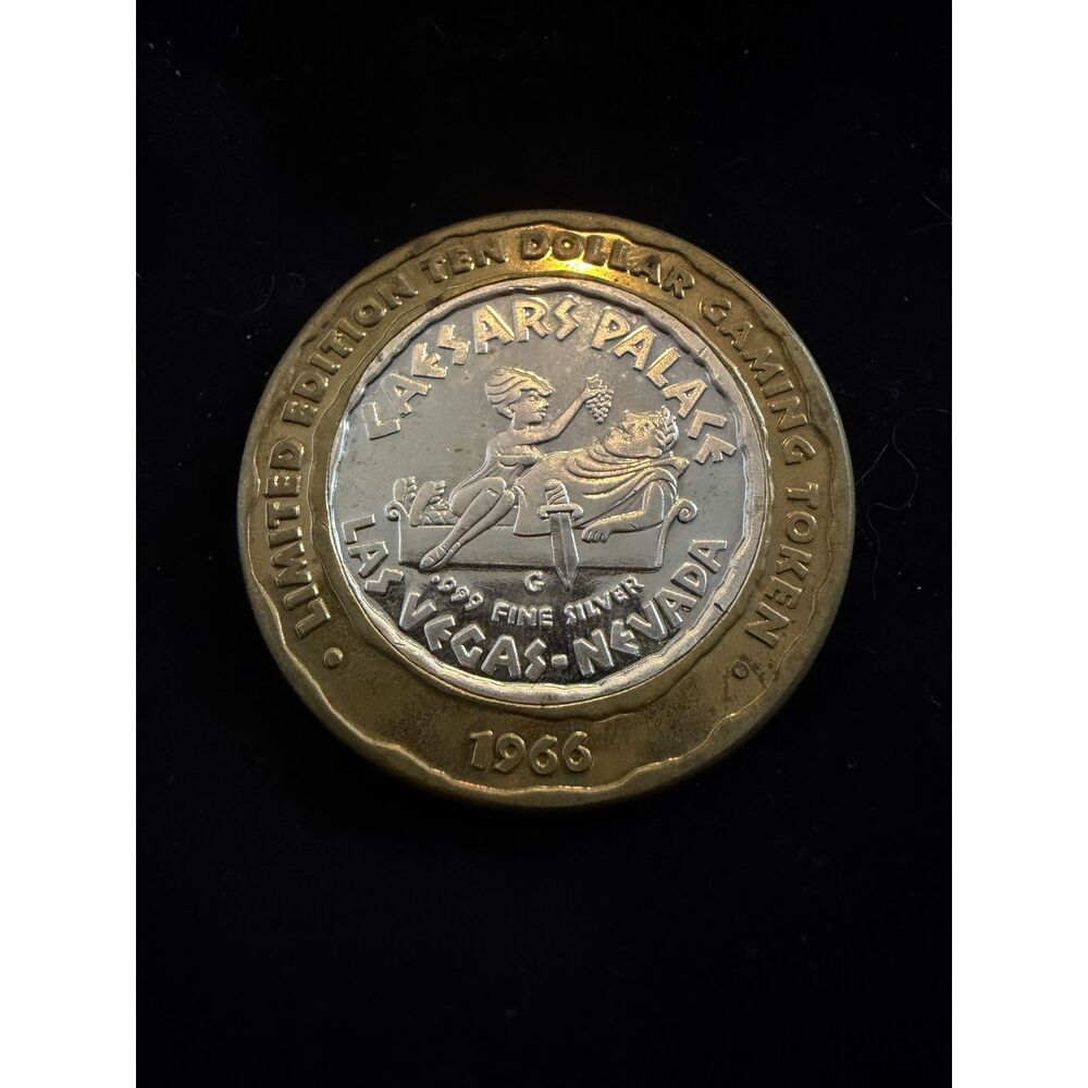 Caesars Palace $10 1996 .999 Fine Silver Winged Victory Casino Token Las Vegas